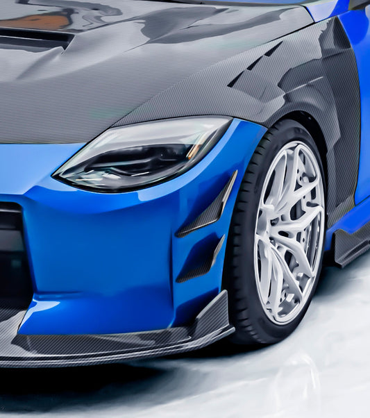 Nissan Z 400Z Nismo Proto Performance Sport RZ34 2023 2024 with Aftermarket Parts - Front Canards Carbon Fiber / FRP from CMST Tuning