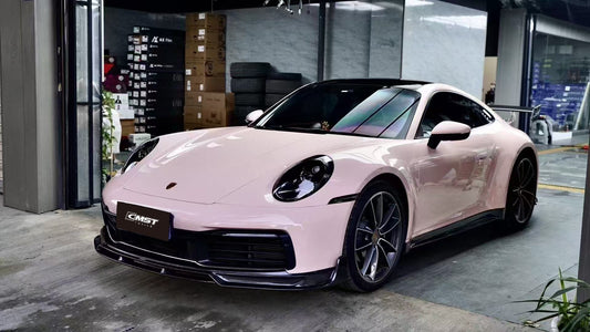 Porsche 992 992.1 Carrera Base/S/T/4/4S/Targa 4/Targa 4S/GTS 2020 2021 2022 2023 2024 with Aftermarket Parts - Sport & Non-Sport Design Aerokit Package Front Lip Carbon Fiber / FRP from CMST Tuning