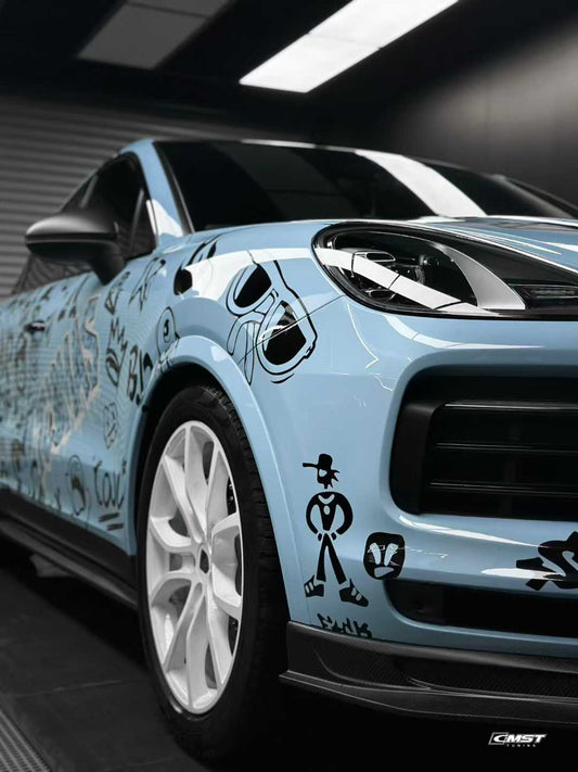 Porsche Cayenne 9Y0 9Y0.1 Base/S 2019-2023 & Cayenne 9Y3 9Y3.1 Base/S 2019-2023 (fitment not suitable for bumpers with sport design package) with Aftermarket Parts - Carbon Fiber & FRP Front Lip from CMST Tuning