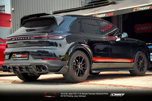 Porsche Cayenne 9Y0 9Y0.2 Base/S/AWD/E-Hybrid 2024-ON & Cayenne 9Y3 9Y3.2 Base/S/AWD/E-Hybrid 2024-ON with Aftermarket Parts - Rear Diffuser & Canards Carbon Fiber / FRP from CMST Tuning