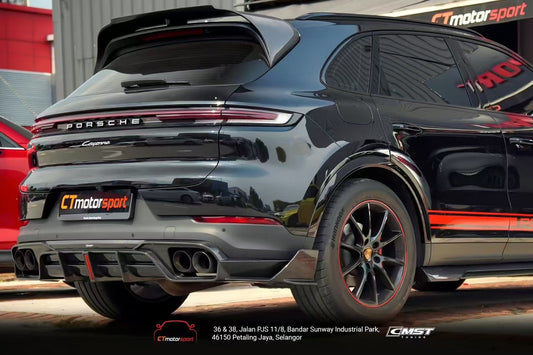 Porsche Cayenne 9Y0 9Y0.2 Base/S/AWD/E-Hybrid 2024-ON & Cayenne 9Y3 9Y3.2 Base/S/AWD/E-Hybrid 2024-ON with Aftermarket Parts - Rear Diffuser & Canards Carbon Fiber / FRP from CMST Tuning