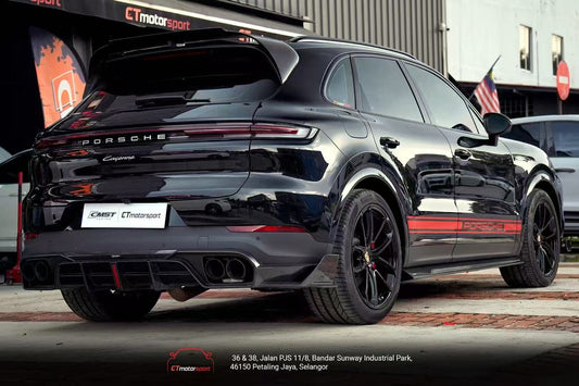 Porsche Cayenne 9Y0 9Y0.2 Base/S/AWD/E-Hybrid 2024-ON & Cayenne 9Y3 9Y3.2 Base/S/AWD/E-Hybrid 2024-ON with Aftermarket Parts - Rear Diffuser & Canards Carbon Fiber / FRP from CMST Tuning