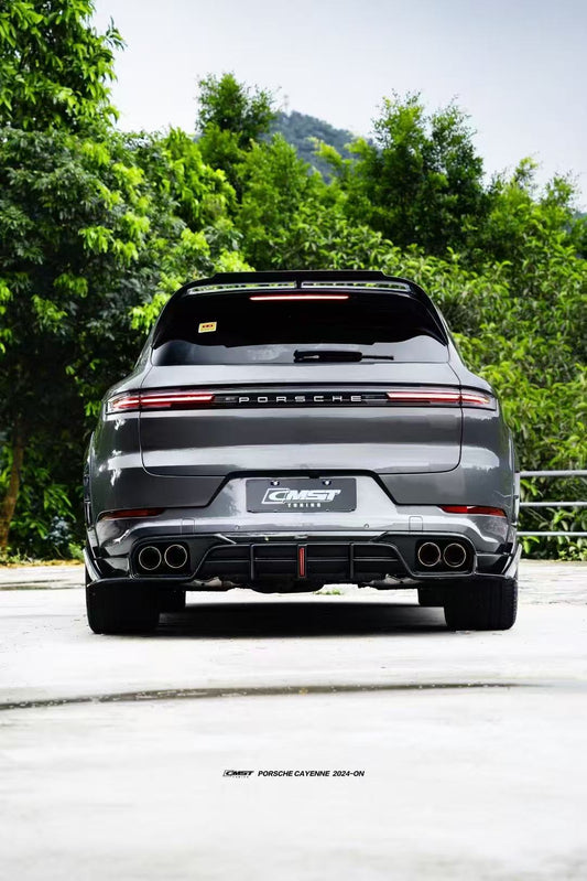 Porsche Cayenne 9Y0 9Y0.2 Base/S/AWD/E-Hybrid 2024-ON & Cayenne 9Y3 9Y3.2 Base/S/AWD/E-Hybrid 2024-ON with Aftermarket Parts - Rear Diffuser & Canards Carbon Fiber / FRP from CMST Tuning