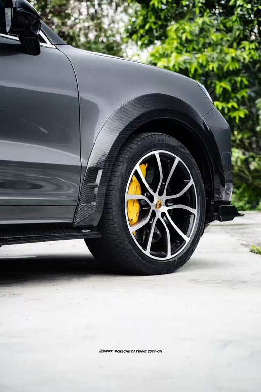 Porsche Cayenne 9Y0 9Y0.1 Base/S/GTS/Turbo/Turbo S 2019 2020 2021 2022 2023 & Cayenne 9Y0 9Y0.2 Base/S/AWD/E-Hybrid/GTS/Turbo/Turbo S 2024-ON & Cayenne 9Y3 9Y3.1 Base/S/GTS/Turbo/Turbo S/Turbo GT 2019 2020 2021 2022 2023 &amp; Cayenne 9Y3 9Y3.2 Base/S/AWD/E-Hybrid/GTS/Turbo/Turbo S/Turbo GT 2024-ON with Aftermarket Parts - Side Skirts Carbon Fiber / FRP from CMST Tuning