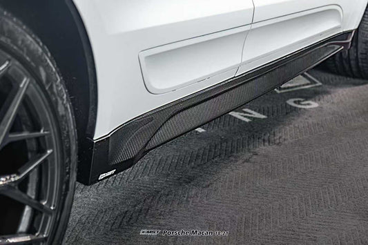 Porsche Macan 95B.1 Base/S/GTS/Sport Edition/Turbo 2015 2016 2017 2018 & Macan 95B.2 Base/S/GTS/Turbo 2019 2020 2021 with Aftermarket Parts - Side Skirts Carbon Fiber / FRP from CMST Tuning