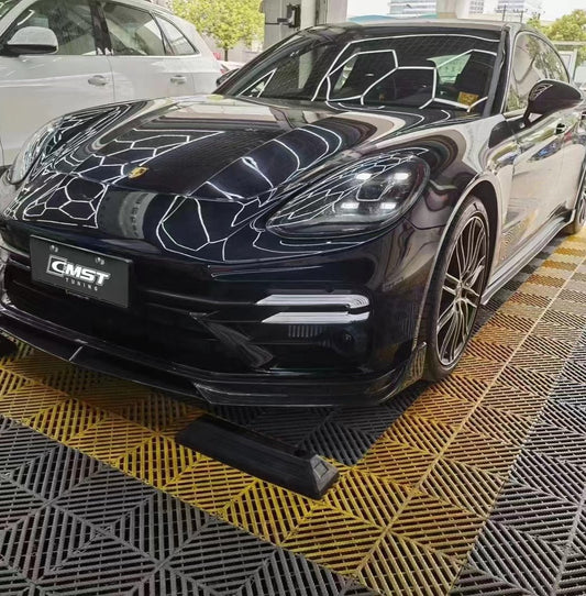 Porsche Panamera 971 971.1 RWD/Base/4/4S/GTS/Turbo/Turbo S 2017 2018 2019 2020 & Panamera 971 971.2 RWD/Base/4/4S/GTS/Turbo/Turbo S 2021 2022 2023 with Aftermarket Parts - Front Canards Pre-preg Carbon Fiber / FRP from CMST Tuning