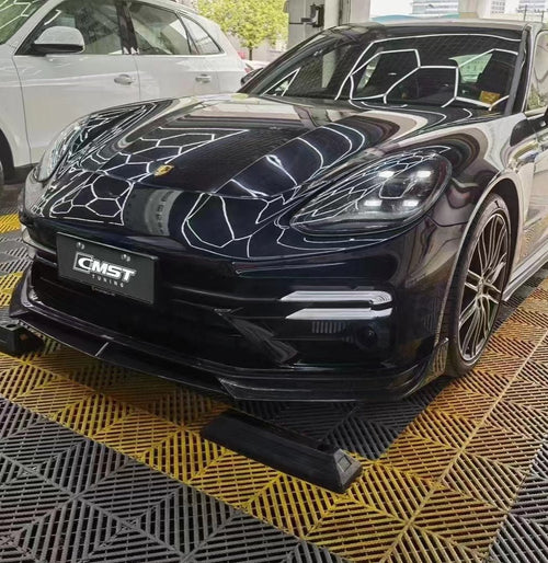 Porsche Panamera 971 971.1 RWD/Base/4/4S/GTS/Turbo/Turbo S 2017 2018 2019 2020 & Panamera 971 971.2 RWD/Base/4/4S/GTS/Turbo/Turbo S 2021 2022 2023 with Aftermarket Parts - Upper Valences Pre-preg Carbon Fiber / FRP from CMST Tuning