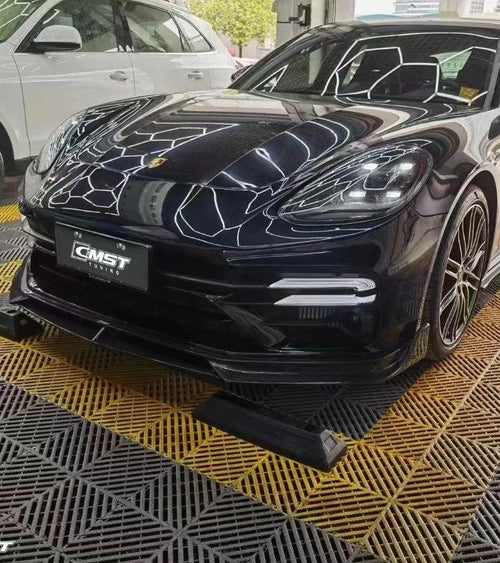 Porsche Panamera 971 971.1 RWD/Base/4/4S/GTS/Turbo/Turbo S 2017-2020 & Panamera 971 971.2 RWD/Base/4/4S/GTS/Turbo/Turbo S 2021-2023 with Aftermarket Parts - Front Lip Splitter Pre-preg Carbon Fiber / FRP from CMST Tuning