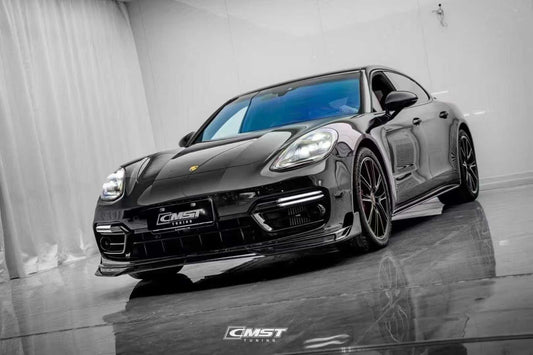 Porsche Panamera 971 971.1 RWD/Base/4/4S/GTS/Turbo/Turbo S 2017 2018 2019 2020 & Panamera 971 971.2 RWD/Base/4/4S/GTS/Turbo/Turbo S 2021 2022 2023 with Aftermarket Parts - Side Skirts Pre-preg Carbon Fiber / FRP from CMST Tuning