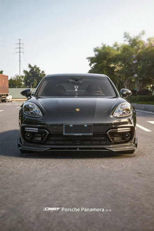 Porsche Panamera 971 971.2 RWD/Base/4/4S 2021-2023 with Aftermarket Parts - Pre-preg Carbon & FRP Front Lip from CMST Tuning
