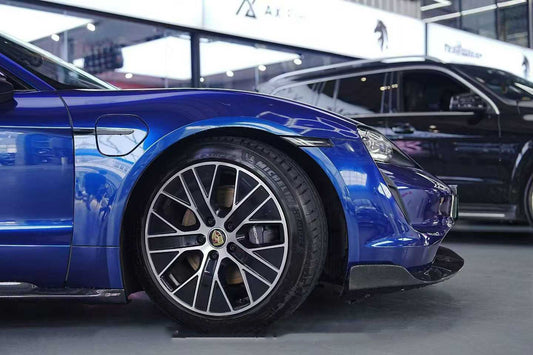 Porsche Taycan 9J1 Sedan/Cross Turismo RWD/4S/GTS 2020-2024 (RWD/4S/GTS trims will require Sport Design Package)with Aftermarket Parts -Carbon Fiber & FRP Front Lip from CMST Tuning