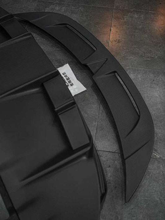 Porsche Taycan 9J1 Sedan RWD/4S/GTS/Turbo/Turbo S 2020 2021 2022 2023 2024 with Aftermarket Parts - Rear Spoiler Carbon Fiber / FPR from CMST Tuning