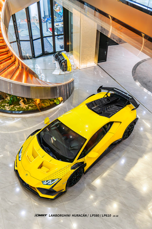 Lamborghini Huracan LP580 LP610 Evo RWD AWD Tecnica Performante 2015 2016 2017 2018 2019 2020 2021 2022 2023 2024 with Aftermarket Parts - Side Skirts Pre-preg Carbon Fiber / FRP from CMST Tuning