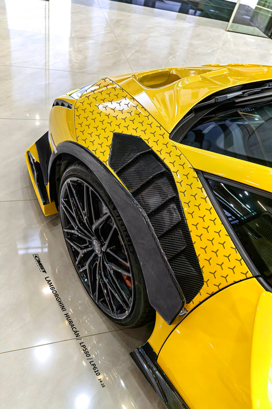 Lamborghini Huracan LP580 LP610 Evo RWD AWD Tecnica Performante 2015 2016 2017 2018 2019 2020 2021 2022 2023 2024 with Aftermarket Parts - Front Fenders Pre-preg Carbon Fiber / FRP from CMST Tuning