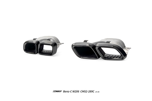 Mercedes Benz C-Class C63 C43 AMG C300 (with sport-package bumper) W206 S206 2021-ON with Aftermarket Parts - Rear Diffuser & Exhaust Carbon Fiber / FRP from CMST Tuning