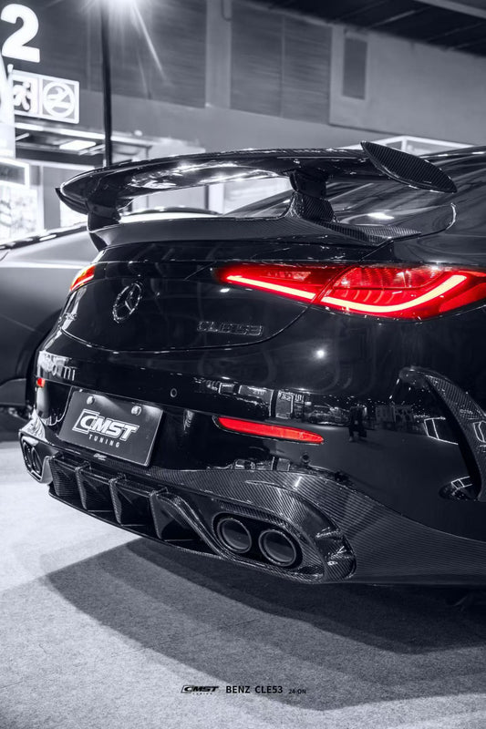 Mercedes Benz CLE-Class AMG CLE 53 / 450 / 300 C236 A236 2024-ON with Aftermarket Parts - Rear Bumper Trim Dry Pre-preg Carbon Fiber / FRP from CMST Tuning