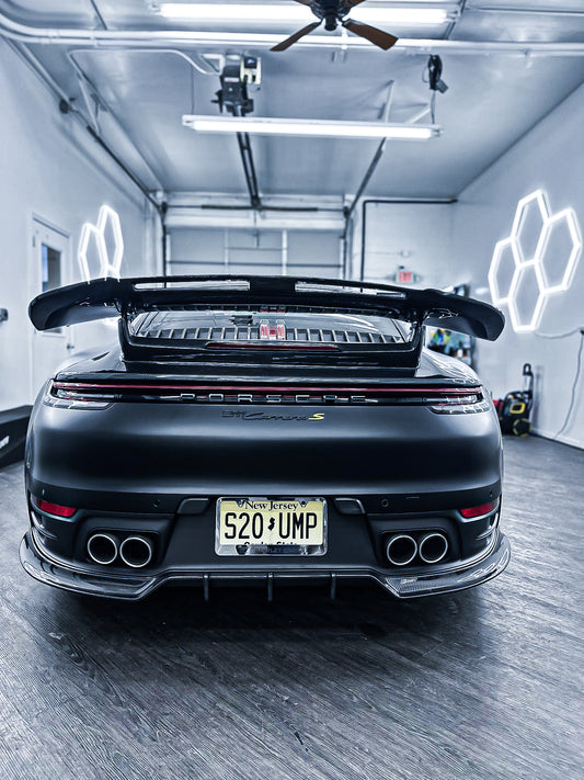 Porsche 992 992.1 Carrera Base/S/T/4/4S/Targa 4/Targa 4S/GTS 2020 2021 2022 2023 2024 with Aftermarket Parts - Sport & Non-Sport Design Aerokit Package Rear Diffuser Carbon Fiber / FRP from CMST Tuning