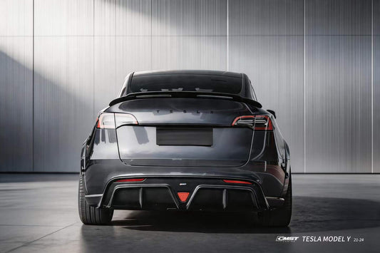 Tesla Model Y Performance AWD Long Range RWD Standard 2020 2021 2022 2023 2024 with Aftermarket Parts - V2 Rear Diffuser Carbon Fiber / FRP from CMST Tuning
