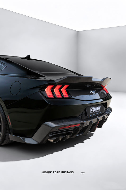 Ford Mustang S650 2.3 Ecoboost 5.0 GT Dark Horse 2024-ON with Aftermarket Parts - Rear Ducktail Trunk Lid Carbon Fiber / FRP from CMST Tuning