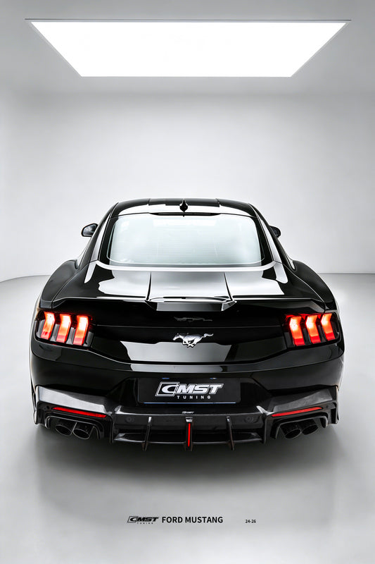 Ford Mustang S650 2.3 Ecoboost 5.0 GT Dark Horse 2024-ON with Aftermarket Parts - Rear Ducktail Trunk Lid Carbon Fiber / FRP from CMST Tuning
