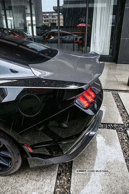Ford Mustang S650 2.3 Ecoboost 5.0 GT Dark Horse 2024-ON with Aftermarket Parts - Rear Ducktail Trunk Lid Carbon Fiber / FRP from CMST Tuning
