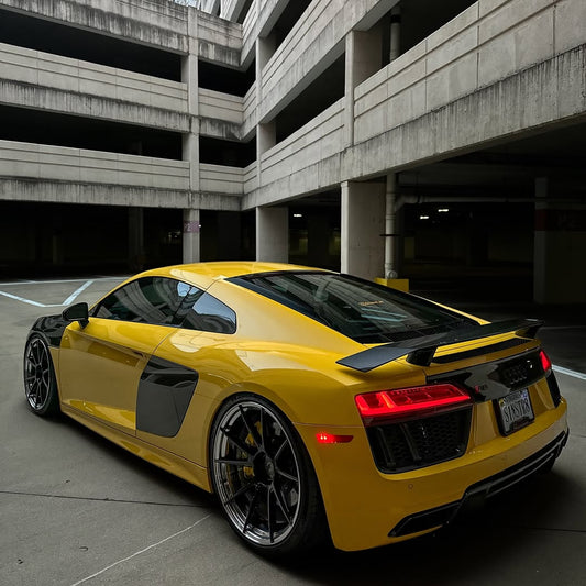 Audi R8 Gen 2 2017 2018 with Aftermarket Parts - V Style Rear Spoiler Carbon Fiber from CMST Tuning