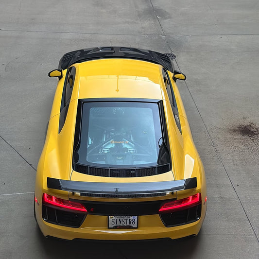 Audi R8 Gen 2 2017 2018 with Aftermarket Parts - V Style Rear Spoiler Carbon Fiber from CMST Tuning