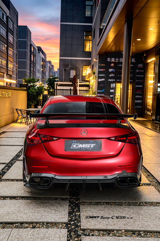 Mercedes Benz C-Class C63 C43 AMG C300 W206 2021-ON with Aftermarket Parts - Rear Wing Carbon Fiber / FRP from CMST Tuning