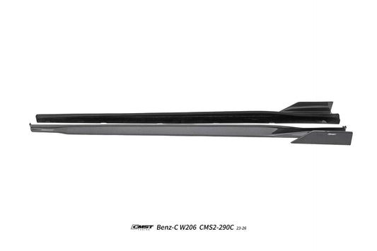 Mercedes Benz C-Class C63 C43 AMG C300 (with sport-package bumper) W206 S206 2021-ON with Aftermarket Parts - Side Skirts Carbon Fiber / FRP from CMST Tuning