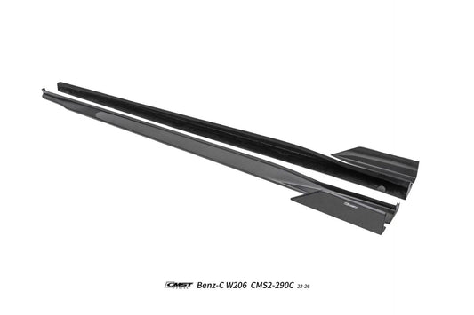 Mercedes Benz C-Class C63 C43 AMG C300 (with sport-package bumper) W206 S206 2021-ON with Aftermarket Parts - Side Skirts Carbon Fiber / FRP from CMST Tuning