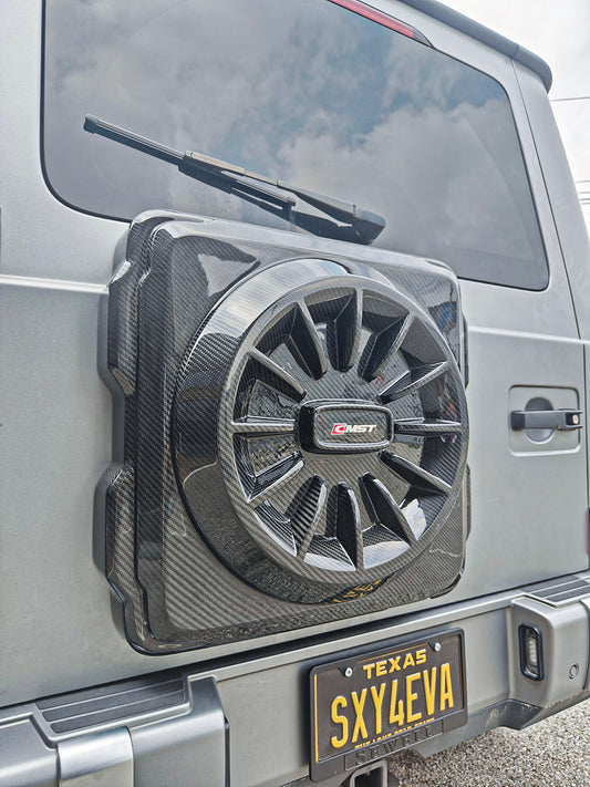 Mercedes Benz G-Class G63 AMG G550 W463A W464 2019 2020 2021 2022 2023 2024 with Aftermarket Parts - Spare Tire Cover Carbon Fiber / FRP from CMST Tuning
