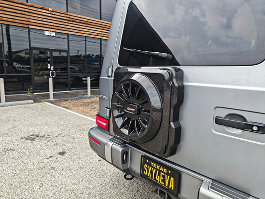 Mercedes Benz G-Class G63 AMG G550 W463A W464 2019 2020 2021 2022 2023 2024 with Aftermarket Parts - Spare Tire Cover Carbon Fiber / FRP from CMST Tuning