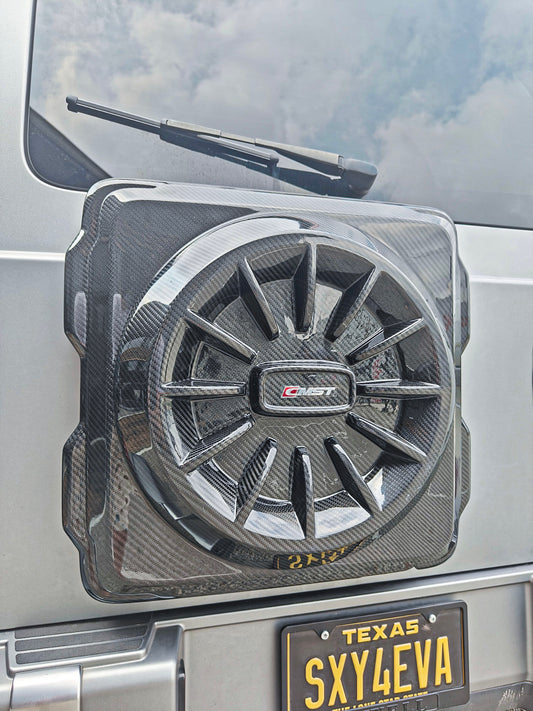 Mercedes Benz G-Class G63 AMG G550 W463A W464 2019 2020 2021 2022 2023 2024 with Aftermarket Parts - Spare Tire Cover Carbon Fiber / FRP from CMST Tuning
