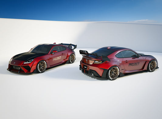Subaru BRZ ZD8 2022-ON &  Toyota GR86 ZN8 2022-ON with Aftermarket Parts - PROJECT WIDEBODY Rear Diffuser Carbon Fiber / FRP from CMST Tuning