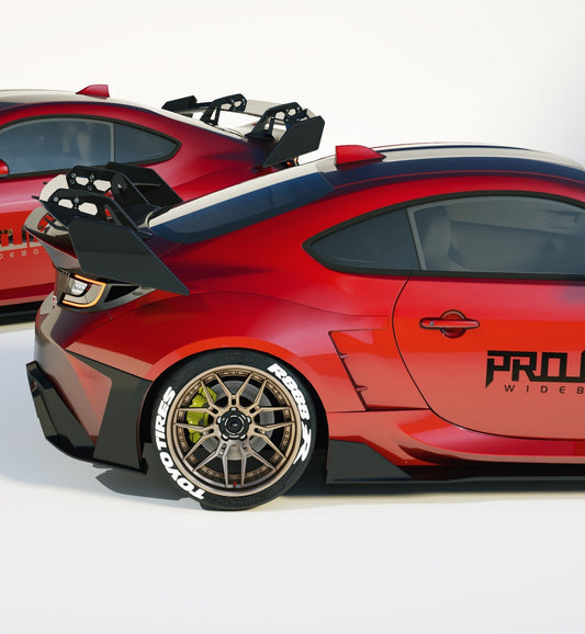 Subaru BRZ ZD8 2022-ON & Toyota GR86 ZN8 2022-ON with Aftermarket Parts - PROJECT WIDEBODY Rear Quarter Panel Flares Carbon Fiber / FRP from CMST Tuning