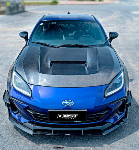 Subaru BRZ ZD8 & Toyota GR86 ZN8 2022 2023 2024 with Aftermarket Parts - V2 Style Hood Carbon Fiber / FRP from CMST Tuning