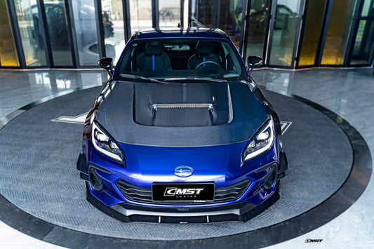 Subaru BRZ ZD8 & Toyota GR86 ZN8 2022 2023 2024 with Aftermarket Parts - V2 Style Hood Carbon Fiber / FRP from CMST Tuning