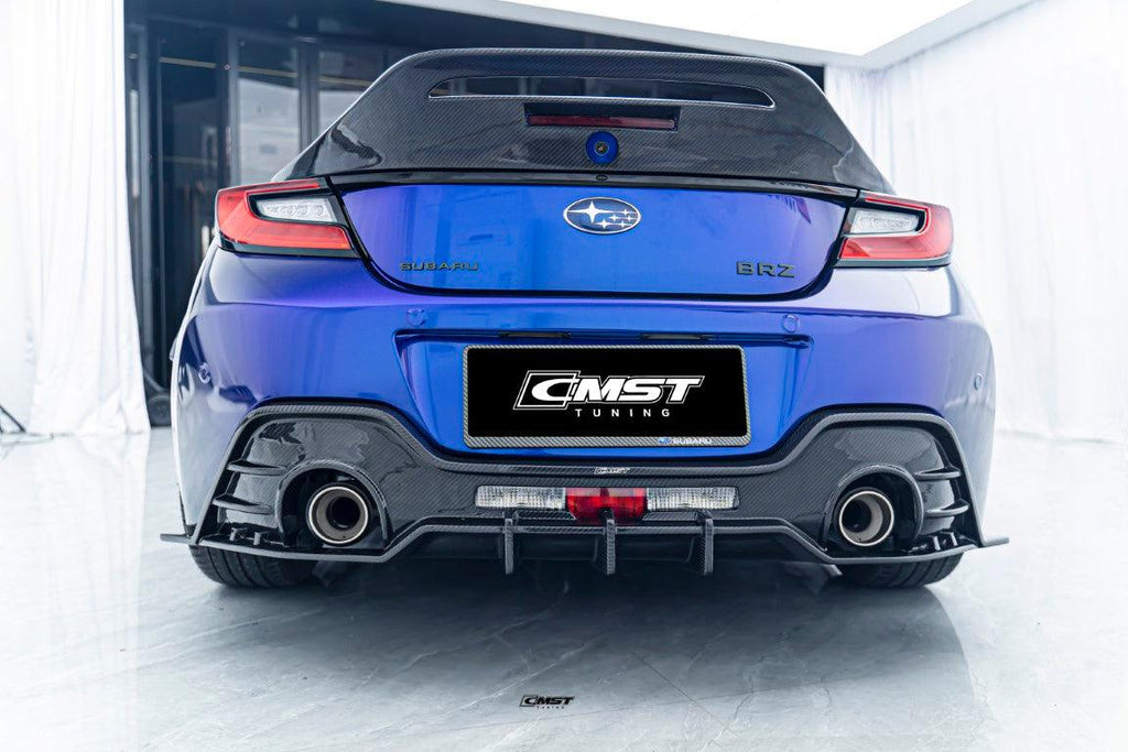 Subaru BRZ ZD8 & Toyota GR86 ZN8 2022-ON with Aftermarket Parts - V1 Style Carbon Fiber Rear Diffuser from  CMST Tuning