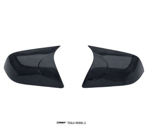 Tesla Model 3 Highland 2017-2023 with Aftermarket Parts - V2 Style Carbon Fiber Mirror Caps from CMST Tuning