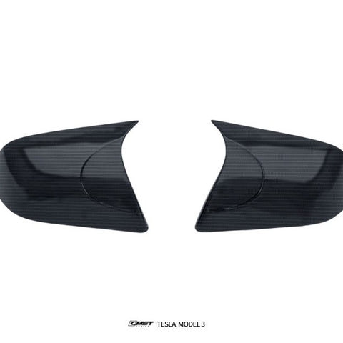 Tesla Model 3 Highland 2017-2023 with Aftermarket Parts - V2 Style Carbon Fiber Mirror Caps from CMST Tuning