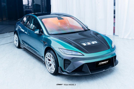 Tesla Model 3 Highland 2024-ON with Aftermarket Parts - V1 Style Carbon Fiber Side Skirts from CMST Tuning