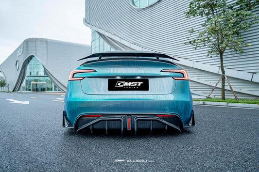 Tesla Model 3 Highland / Performance 2024-ON with Aftermarket Parts - V1 Style Rear Spoiler Carbon Fiber from CMST Tuning