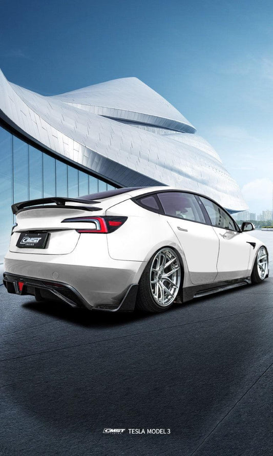 Tesla Model 3 Highland 2024-ON with Aftermarket Parts - V1 Style Carbon Fiber Side Skirts from CMST Tuning