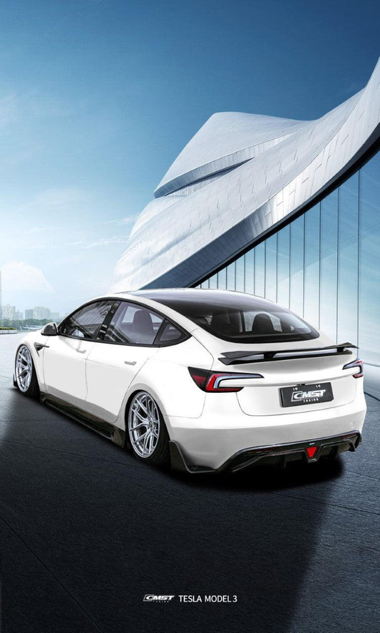 Tesla Model 3 Highland / Performance 2024-ON with Aftermarket Parts - V1 Style Rear Spoiler Carbon Fiber from CMST Tuning