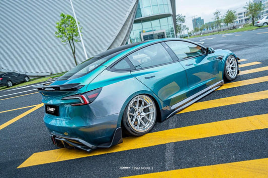 Tesla Model 3 Highland / Performance 2024-ON with Aftermarket Parts - V2 Style Side Skirts Carbon Fiber from CMST Tuning