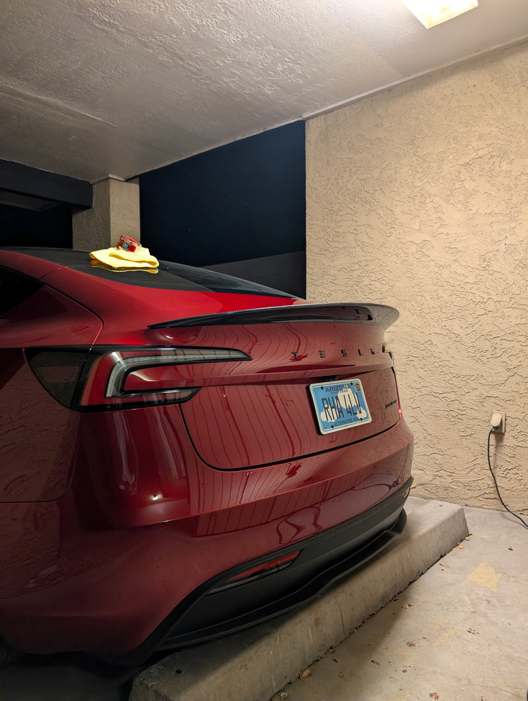 Tesla Model 3 Highland / Performance 2024-ON  with Aftermarket Parts - V5 Rear Spoiler Carbon Fiber / FRP from CMST Tuning