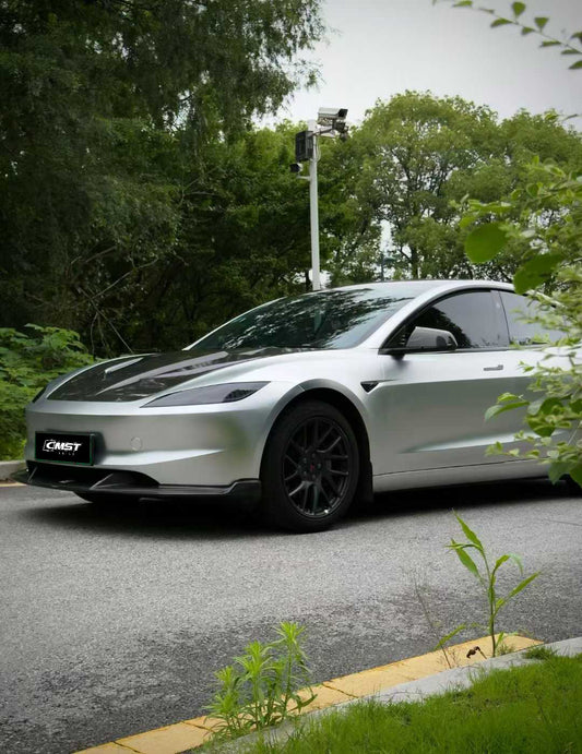 Tesla Model 3 Highland 2024-ON with Aftermarket Parts - V1 Front Lip Carbon Fiber from CMST Tuning