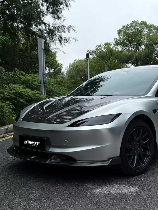 Tesla Model 3 Highland 2024-ON with Aftermarket Parts - V1 Front Lip Carbon Fiber from CMST Tuning