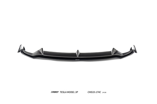 Tesla Model 3 Performance 2024-ON with Aftermarket Parts - V2 Front Lip Carbon Fiber / FRP from CMST Tuning