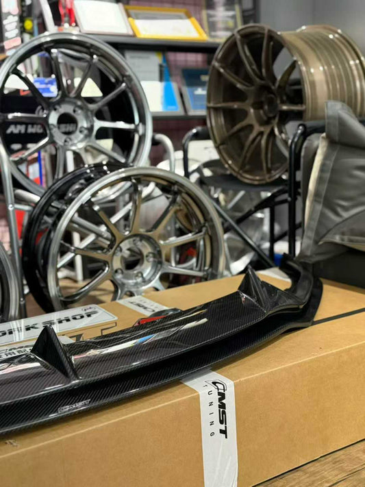 Tesla Model 3 Performance 2024-ON with Aftermarket Parts - V2 Front Lip Carbon Fiber / FRP from CMST Tuning